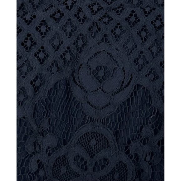 Black Swan Medium Dress Navy‎ Blue Sleeveless Fit Flare Lace Overlay Cocktail - Picture 10 of 10